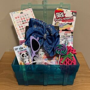Kids Toy Gift Set with Blue Bow and Accessories